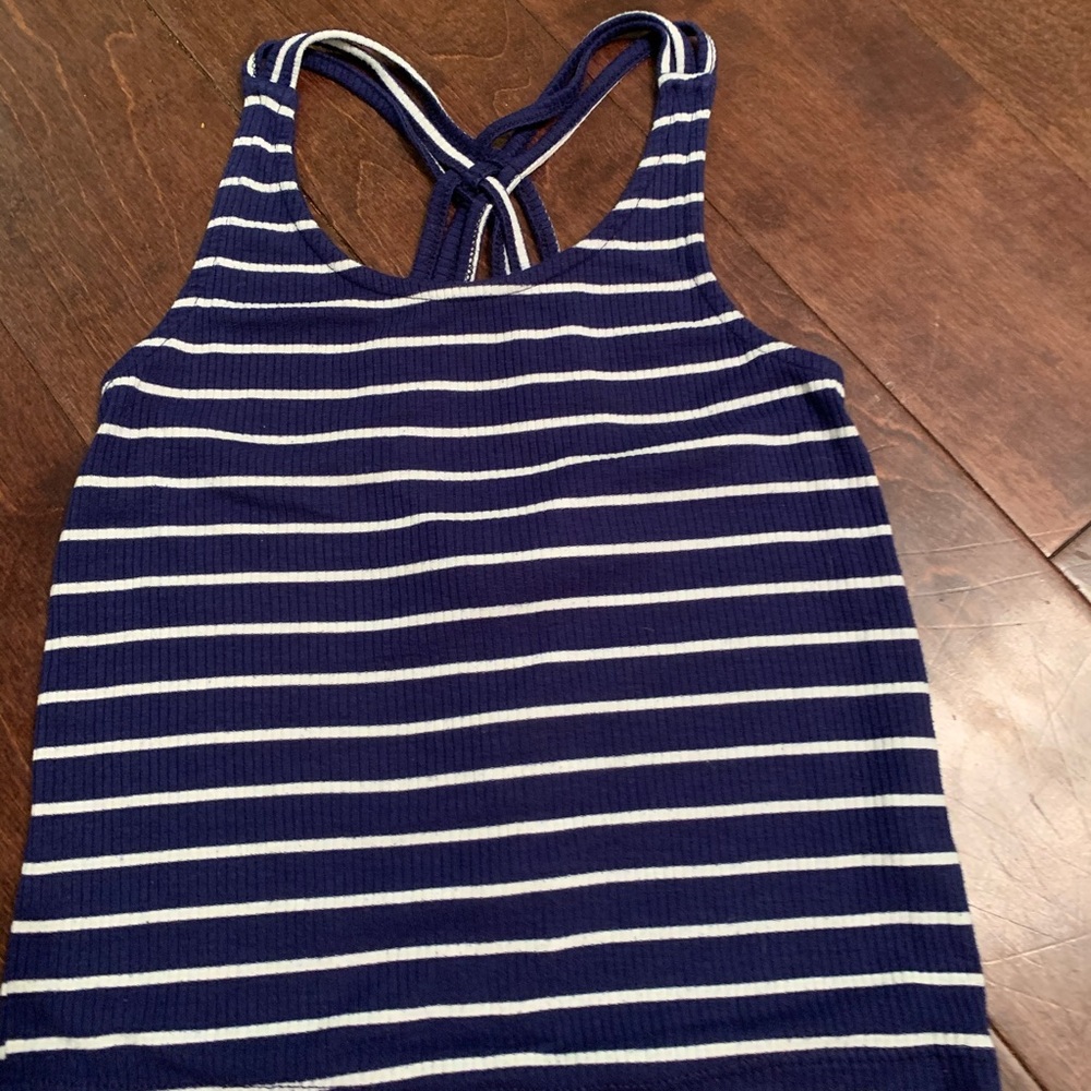 tillys blue striped tank top